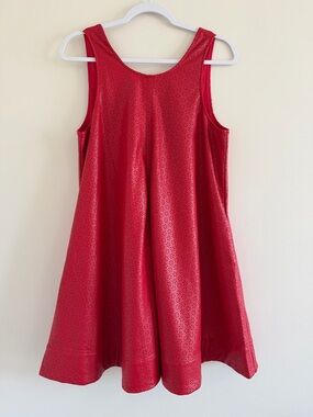 Maeve Faux Leather Cutwork Mini Dress- True Red Size S